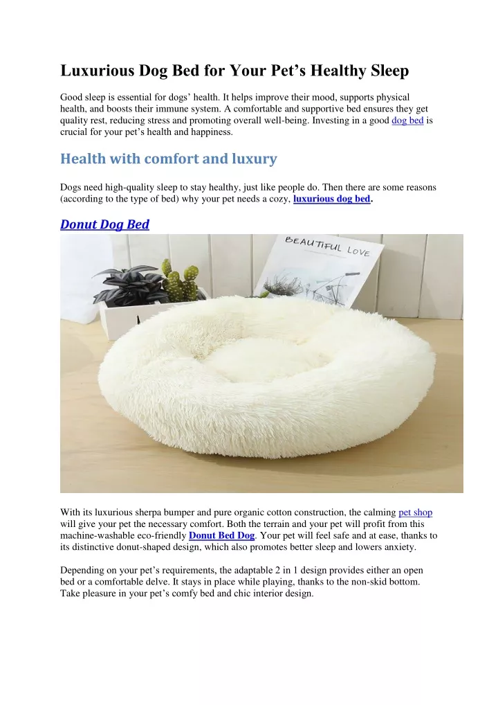 luxurious dog bed for your pet s healthy sleep