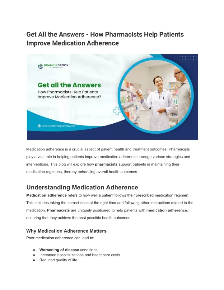 get all the answers how pharmacists help patients