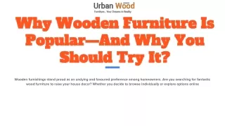 Why Wooden Furniture Is Popular—And Why_ You Should Try It!