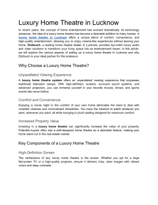 Luxury Home Theatre in Lucknow