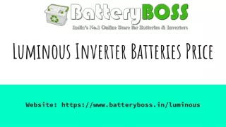 Luminous Inverter Batteries Price