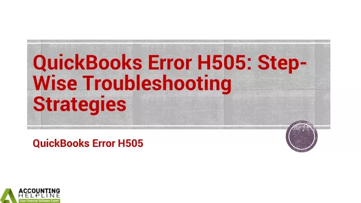 quickbooks error h505 step wise troubleshooting strategies