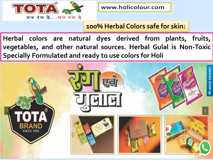 100 herbal colors safe for skin