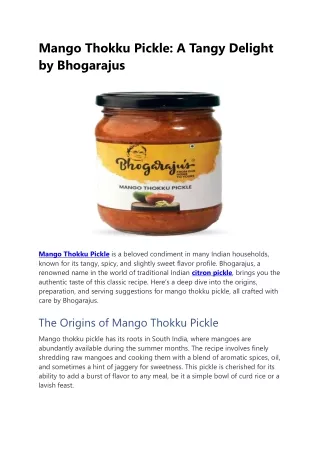 Mango Thokku Pickle