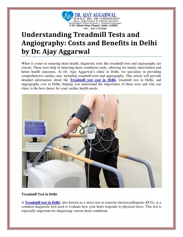 understanding treadmill tests and angiography