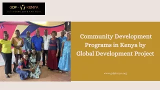 Supporting Community Development Programs in Kenya | Global Development Project