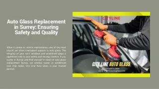 Auto Glass Replacement in Surrey Ensuring Safety and Quality