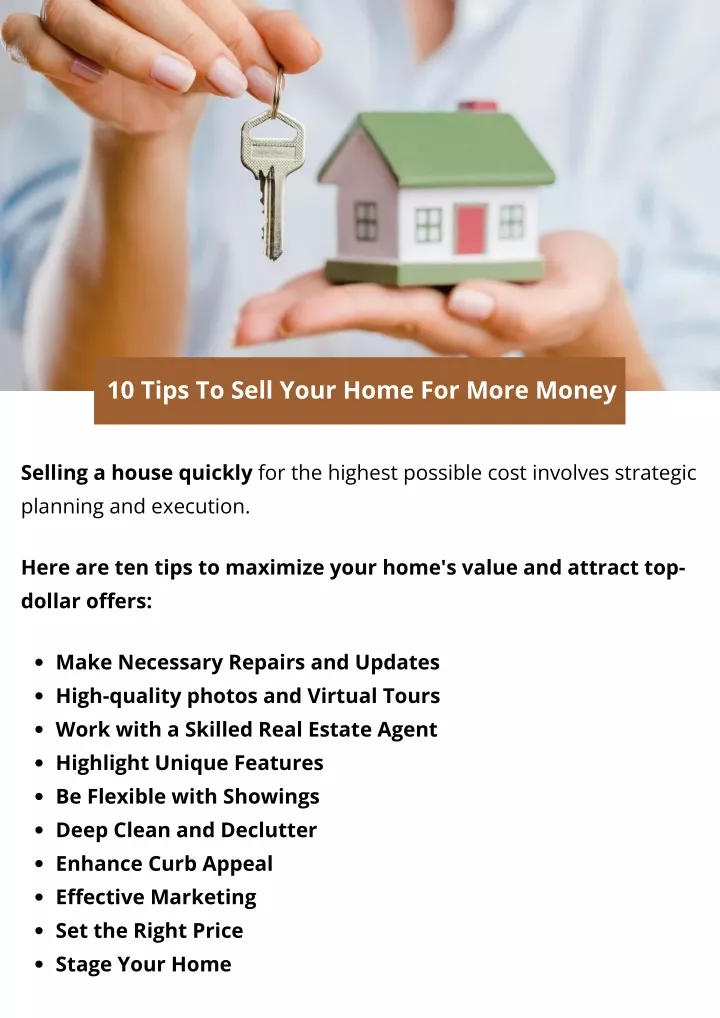 10 tips to sell your home for more money