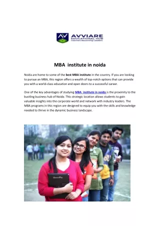 MBA  institute in noida