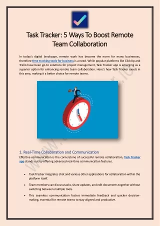 Task Tracker: 5 Ways To Boost Remote Team Collaboration
