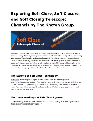 Soft-Close Telescopic Channel
