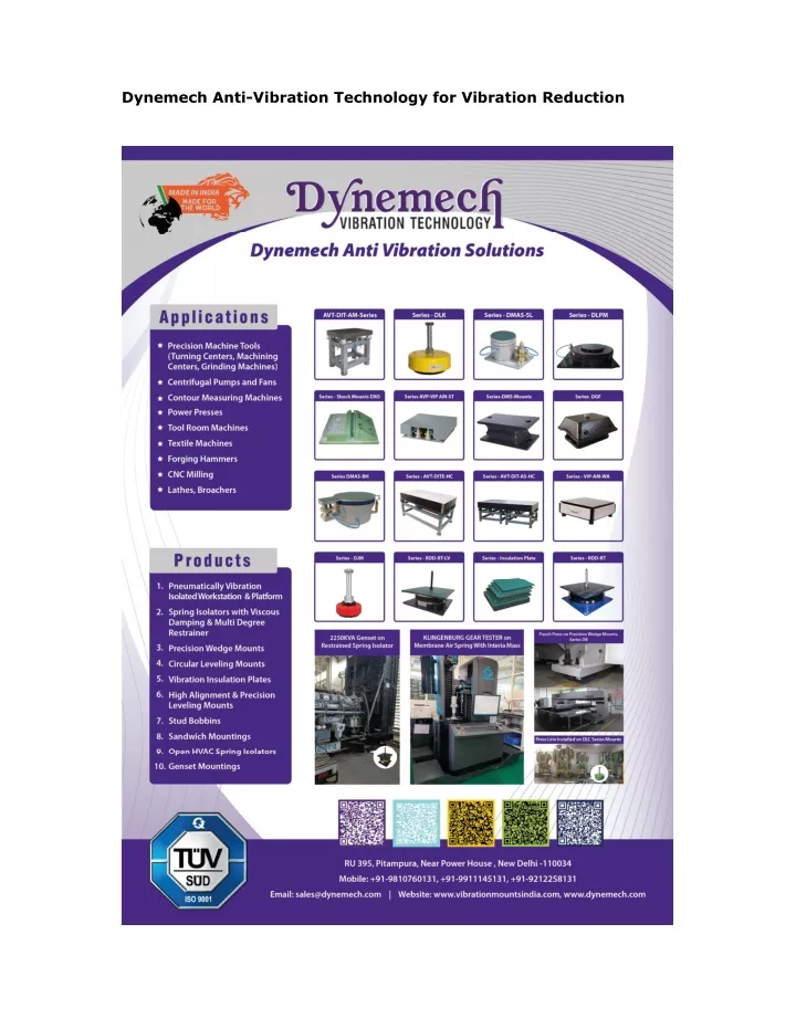 dynemech anti vibration technology for vibration