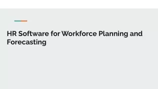 HR Software for Workforce Planning and Forecasting