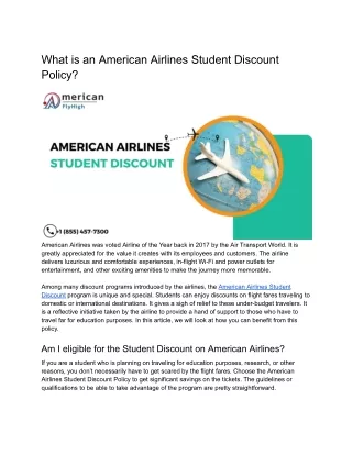 What is an American Airlines Student Discount Policy