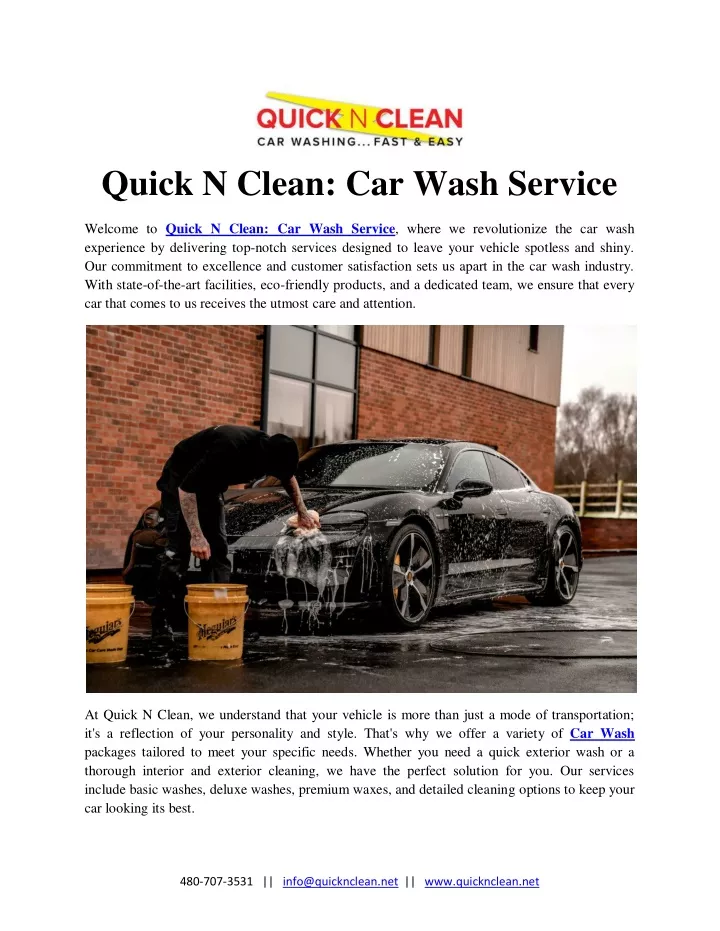 quick n clean car wash service