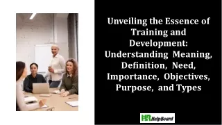 unveiling the essence of training and development