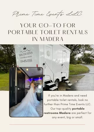Prime Time Events LLC Your Go-To for Portable Toilet Rentals in Madera