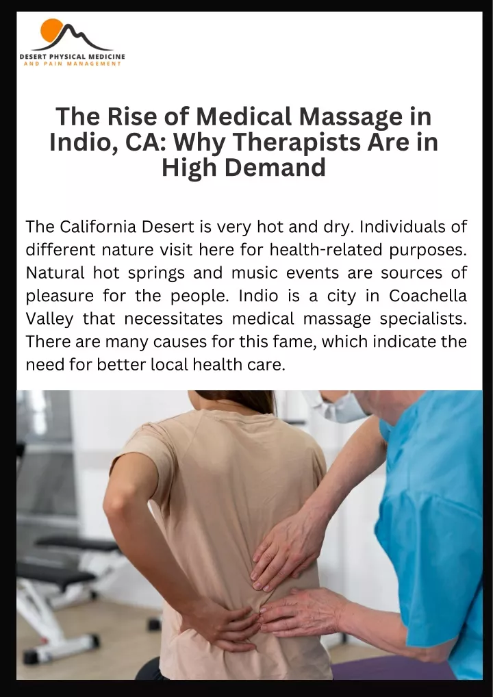 the rise of medical massage in indio