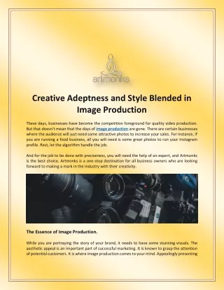 Creative Adeptness and Style Blended in Image Production