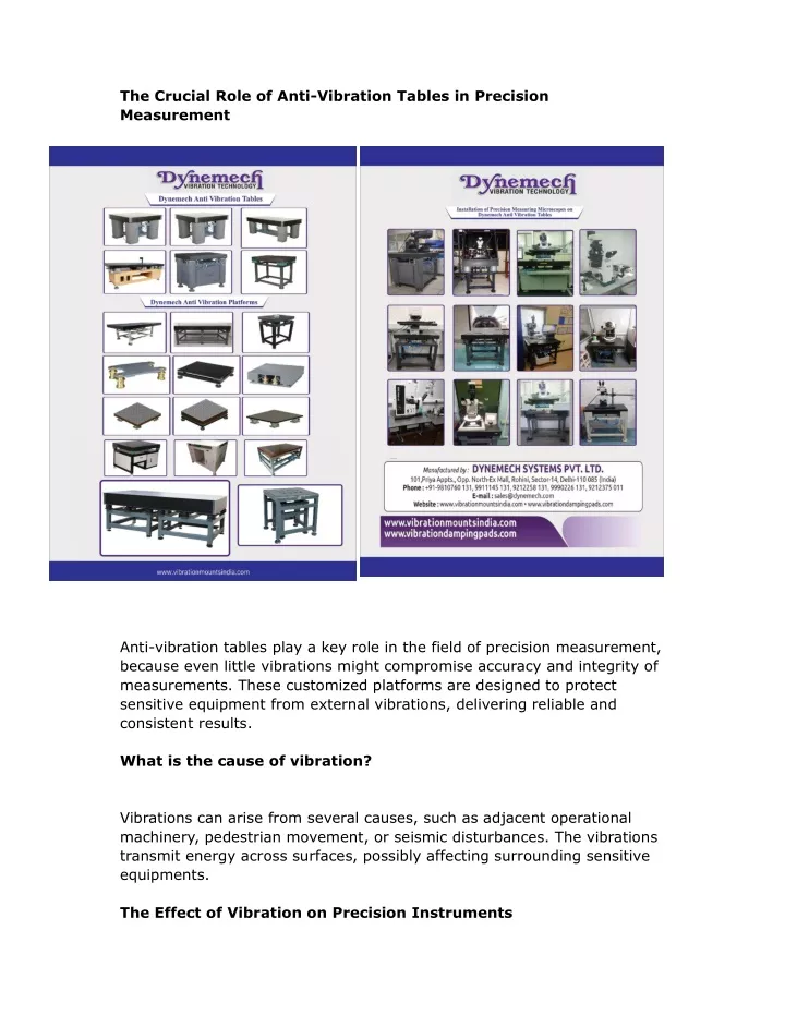 the crucial role of anti vibration tables