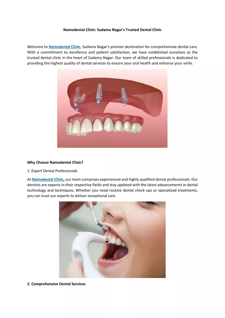 namodental clinic sudama nagar s trusted dental