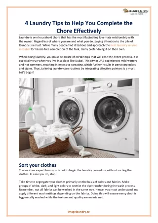 4 Laundry Tips to Help You Complete the Chore Effectively