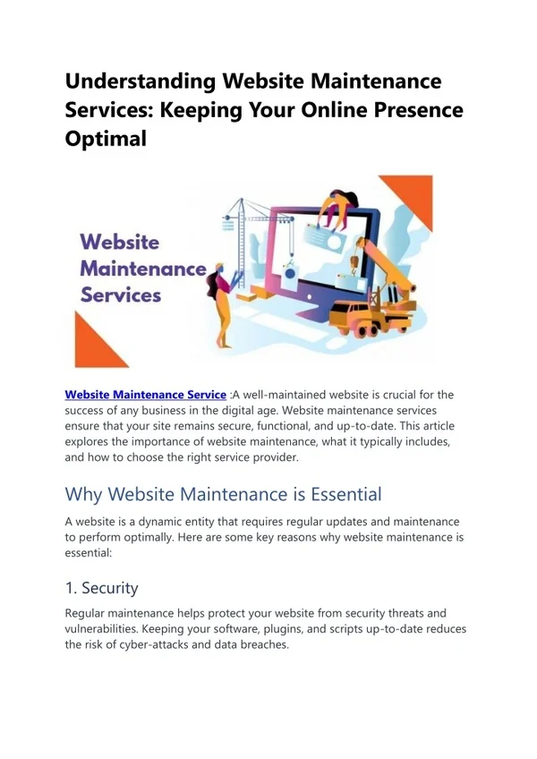 Website Maintenance Service