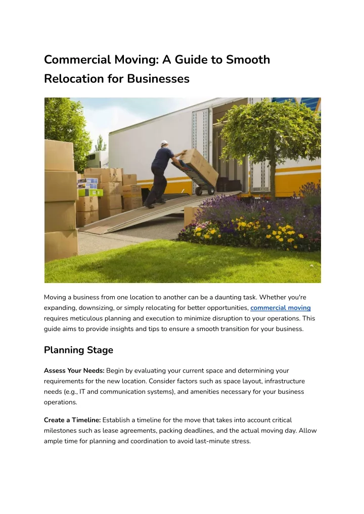 commercial moving a guide to smooth relocation