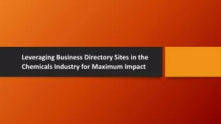 leveraging business directory sites in the chemicals industry for maximum impact
