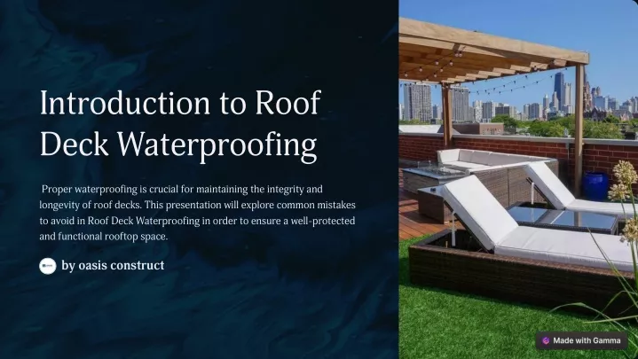 introduction to roof deck waterproofing