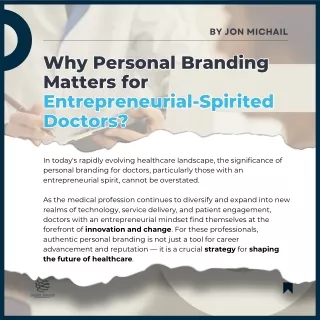 Why Personal Branding Matters for Entrepreneurial-Spirited Doctors?