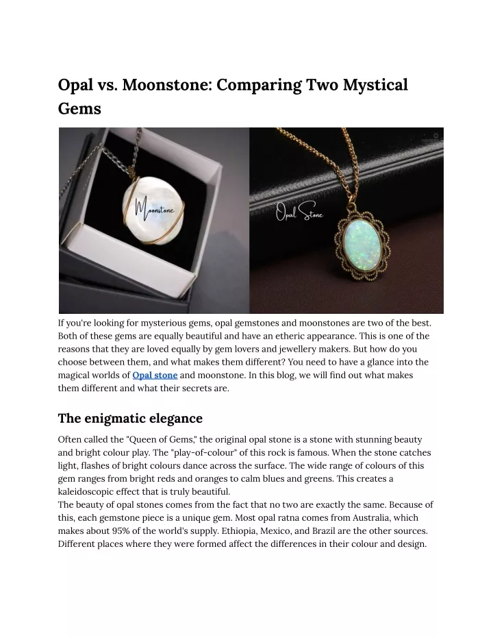 opal vs moonstone comparing two mystical gems