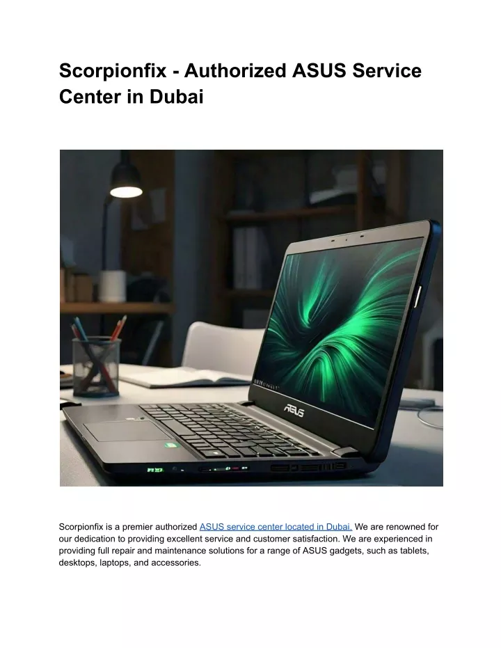 scorpionfix authorized asus service center