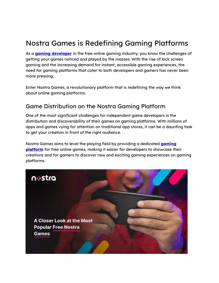 nostra games is redefining gaming platforms