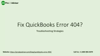 Troubleshooting QuickBooks Error 404