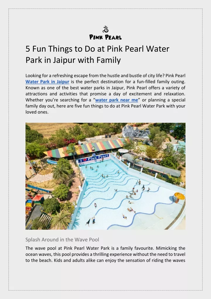 5 fun things to do at pink pearl water park