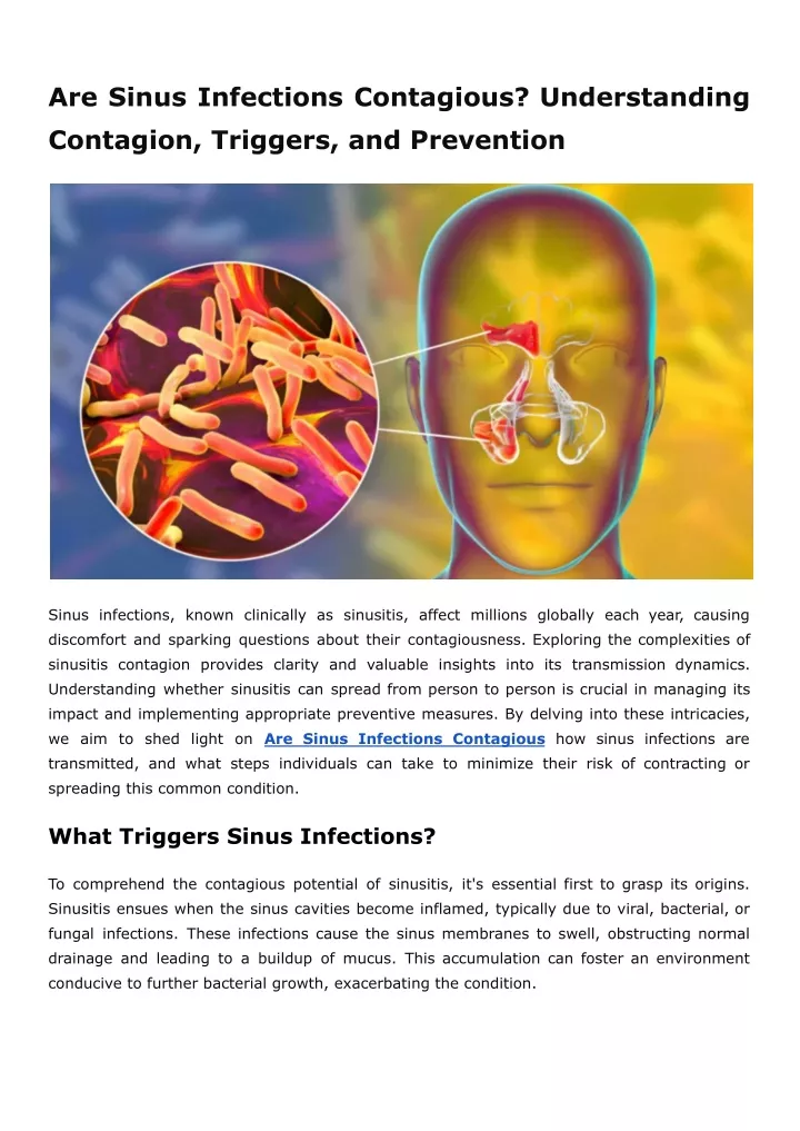 are sinus infections contagious understanding