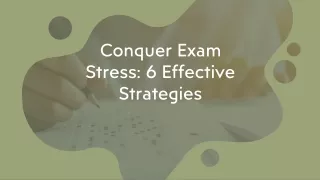 conquer exam stress 6 effective strategies