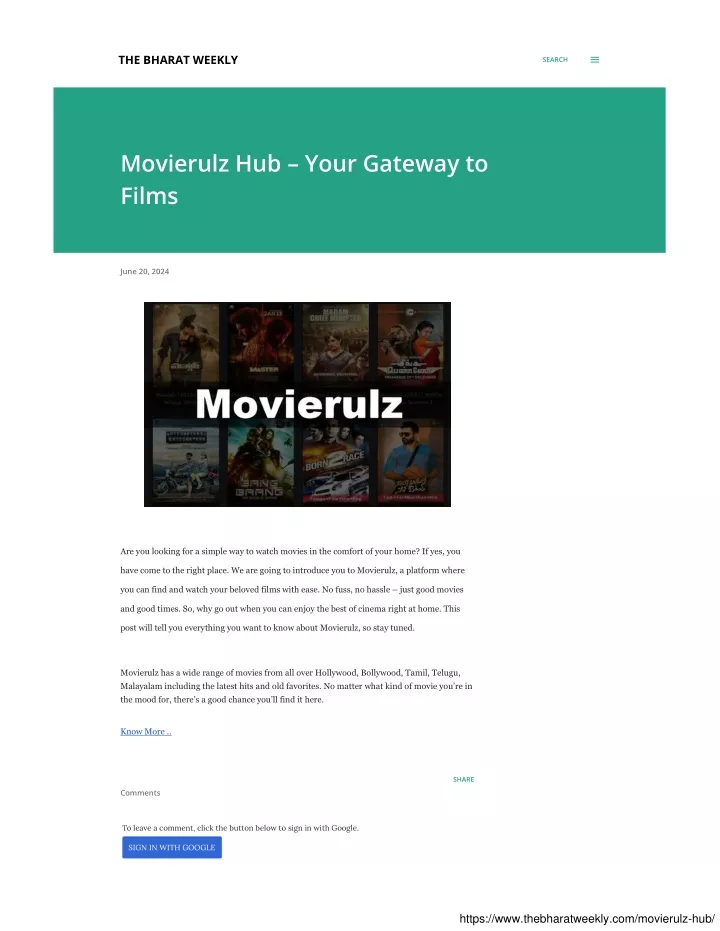 PPT Movierulz Hub Your Gateway to Films The Bharat Weekly