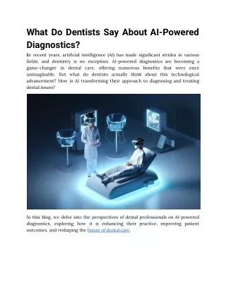 What Do Dentists Say About AI-Powered Diagnostics