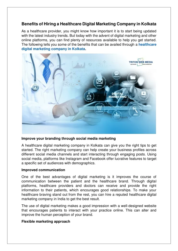 benefits of hiring a healthcare digital marketing