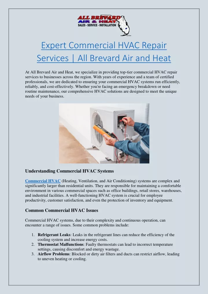 expert commercial hvac repair services