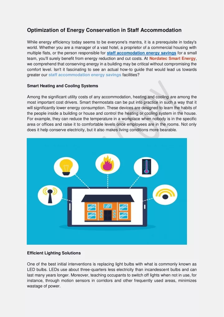 optimization of energy conservation in staff