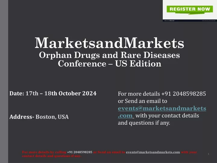 marketsandmarkets orphan drugs and rare diseases conference us edition