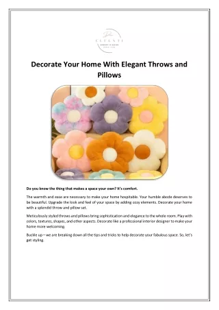 Decorate Your Home With Elegant Throws and Pillows