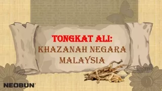Tongkat Ali merupakan khazanah Malaysia