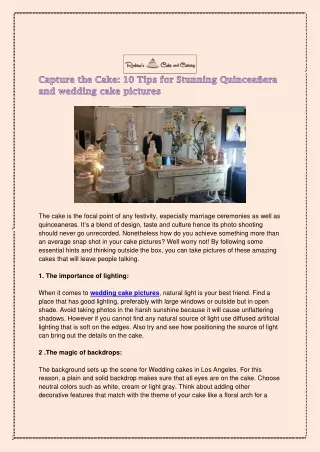 Capture the Cake 10 Tips for Stunning Quinceañera and wedding cake pictures