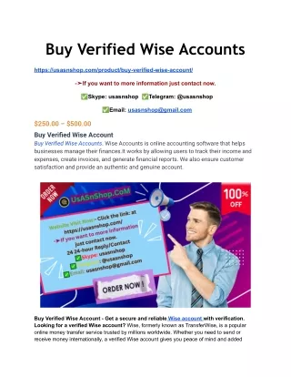 Best Place to Buy Verified Wise Accounts