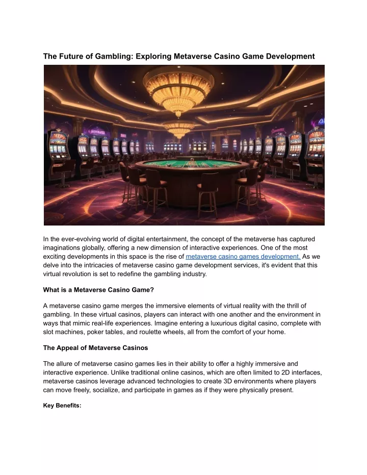 the future of gambling exploring metaverse casino