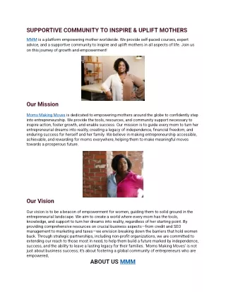 supportive community to inspire uplift mothers